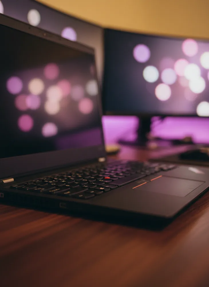 Jaime Aleman's workspace — dual monitors and ThinkPad in El Paso, Texas